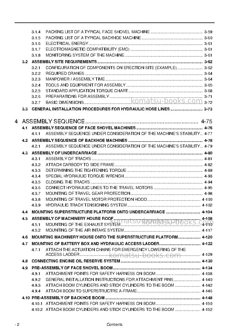 Komatsu pc4000-6deu Field assembly manual cover Page 4 Komatsu pc4000-6deu Field assembly manual cover Page 4