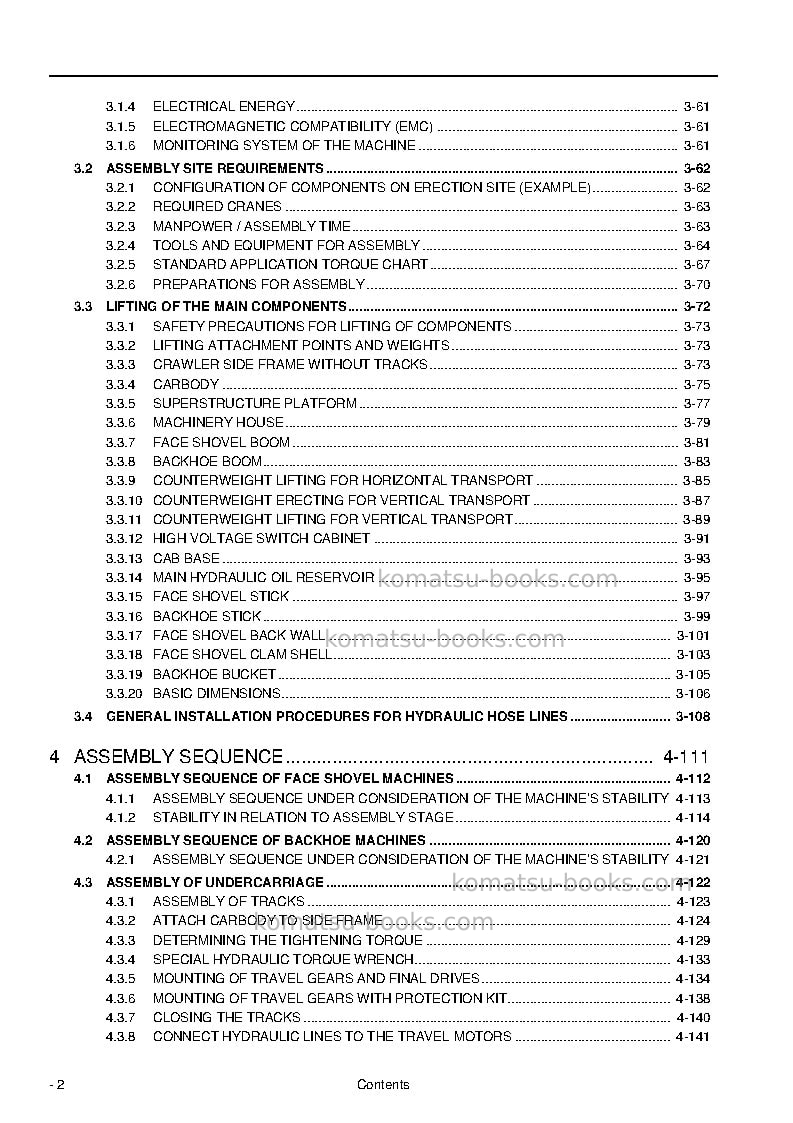 Komatsu pc8000e-6deu Field assembly manual cover Page 4