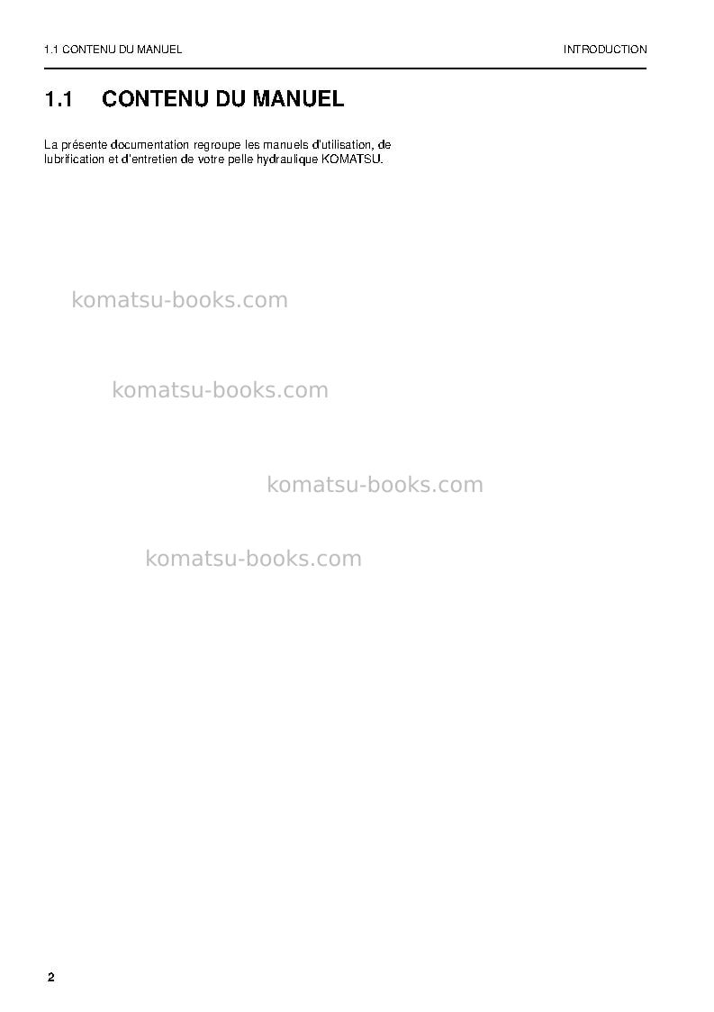 Komatsu pc3000-6deu Manuel d'utilisation couverture Page 4 Komatsu pc3000-6deu Manuel d'utilisation couverture Page 4