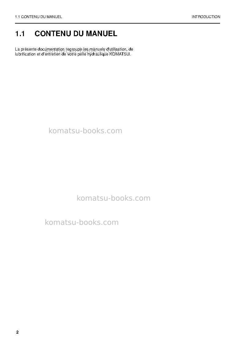 Komatsu pc3000-6deu Manuel d'utilisation couverture Page 4 Komatsu pc3000-6deu Manuel d'utilisation couverture Page 4
