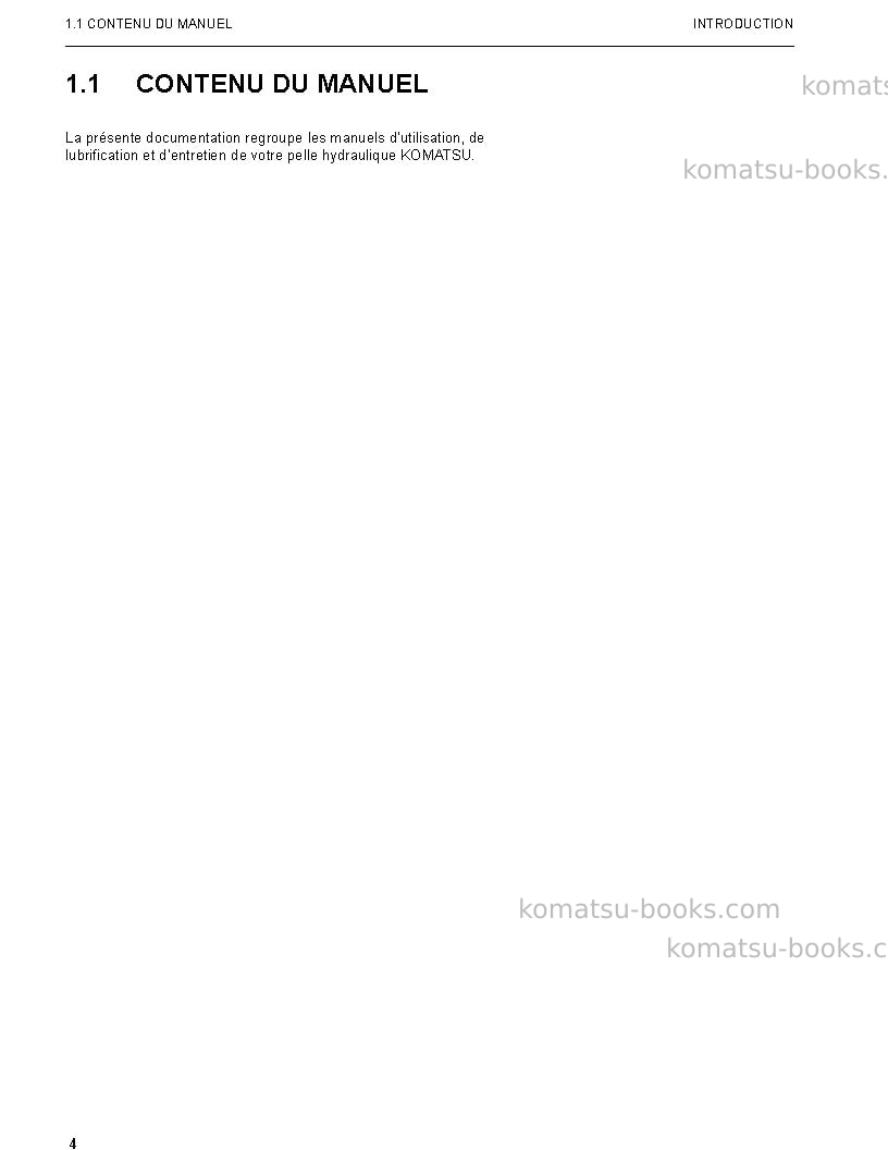 Komatsu pc3000-6deu Manuel d'utilisation couverture Page 4 Komatsu pc3000-6deu Manuel d'utilisation couverture Page 4