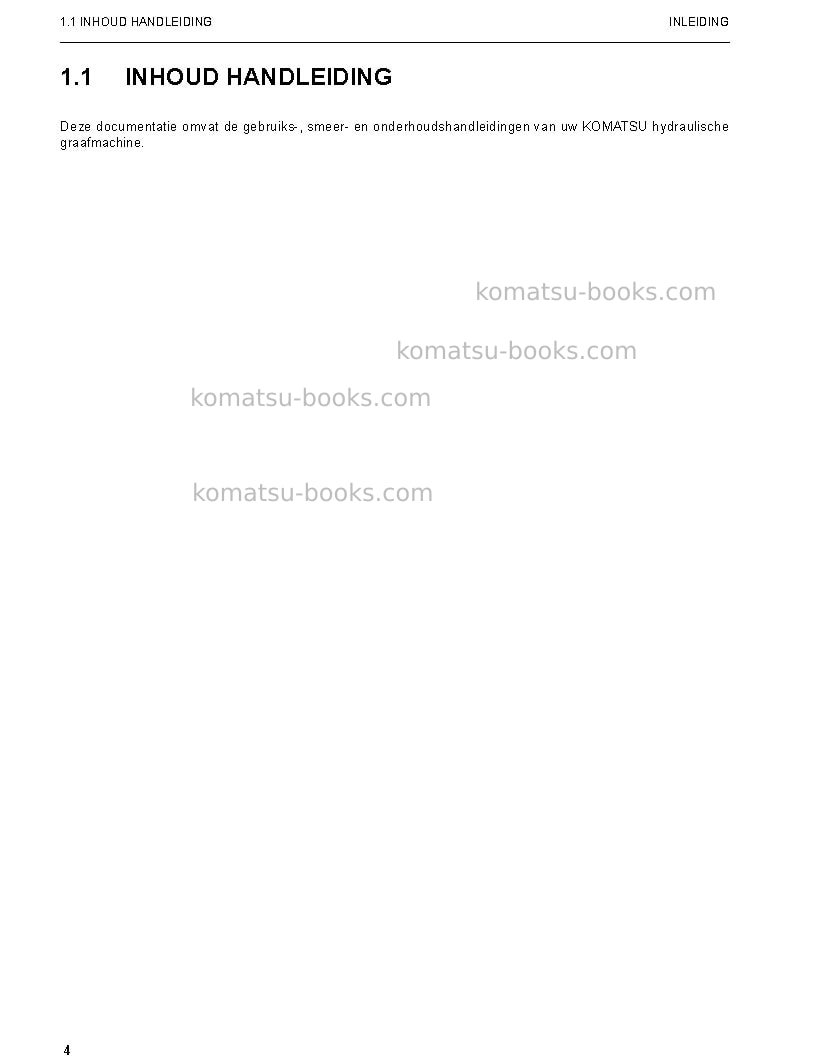 Komatsu pc3000-6deu Operation manual cover Page 4 Komatsu pc3000-6deu Operation manual cover Page 4