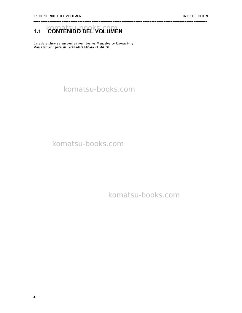 Komatsu pc4000-6deu Manual de operación cover Page 4 Komatsu pc4000-6deu Manual de operación cover Page 4