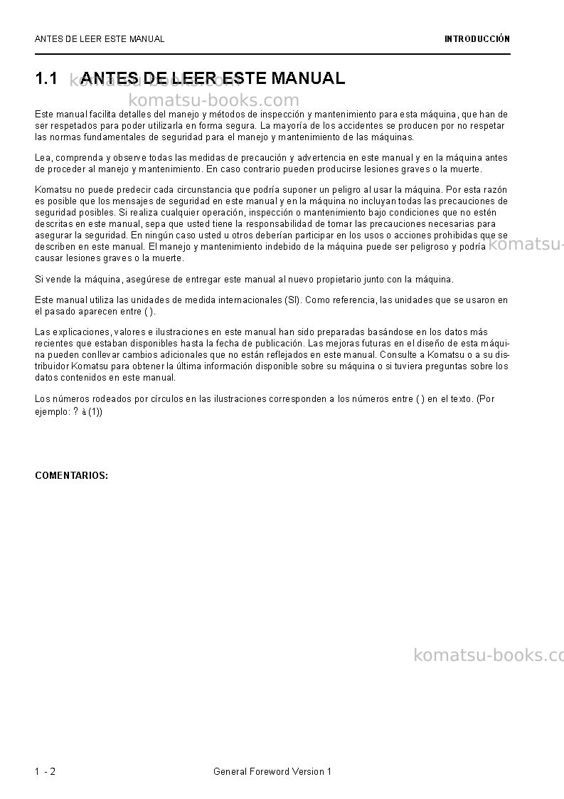 Komatsu pc8000-6deu Manual de operación cover Page 4 Komatsu pc8000-6deu Manual de operación cover Page 4