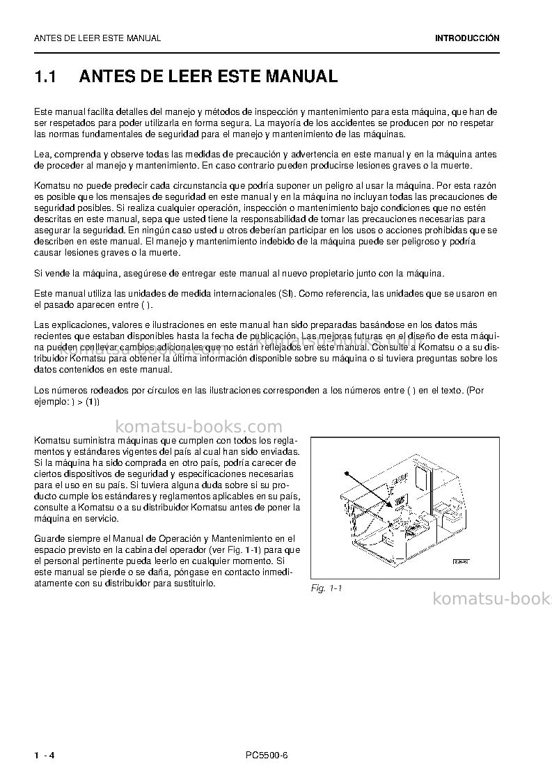 Komatsu pc5500-6deu Manual de operación cover Page 4 Komatsu pc5500-6deu Manual de operación cover Page 4