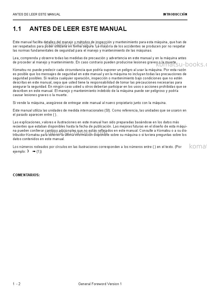 Komatsu pc5500-6deu Manual de operación cover Page 4 Komatsu pc5500-6deu Manual de operación cover Page 4