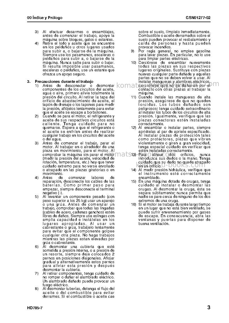 Komatsu hd785-7jpn Reparación y mantenimiento cover Page 4