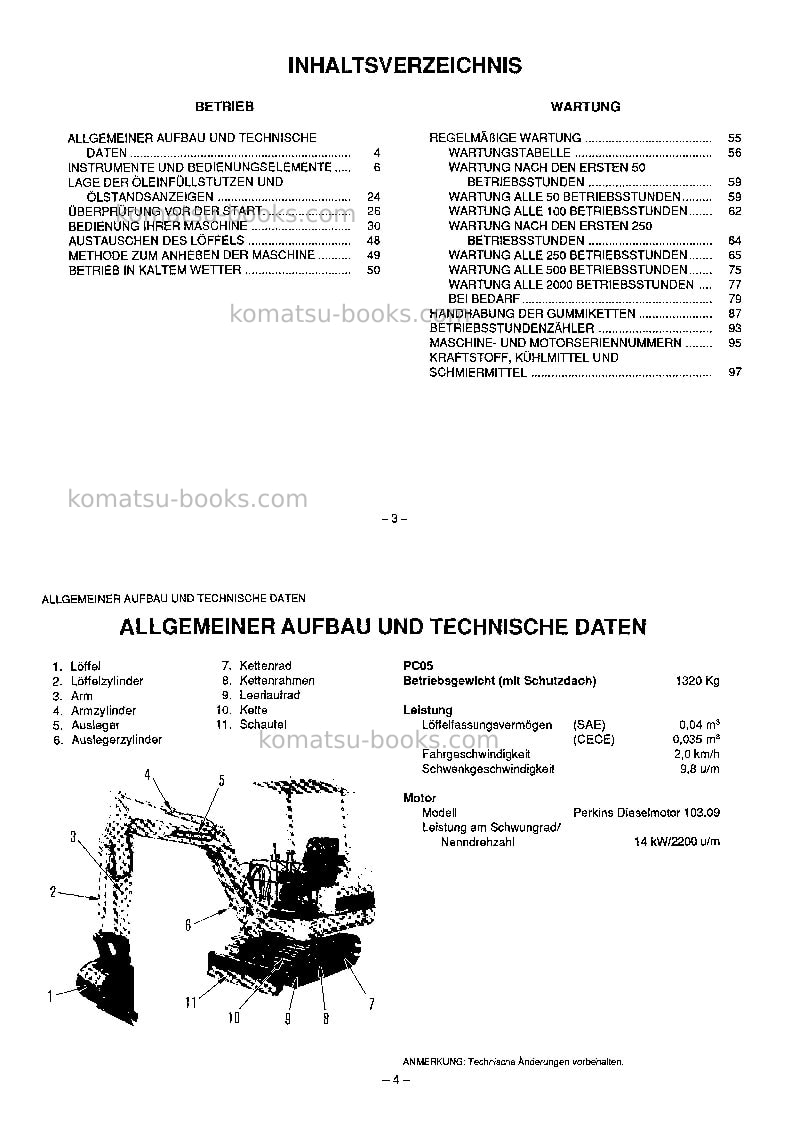 Komatsu pc10-6ita Betriebsanleitung Titelseite Seite 4