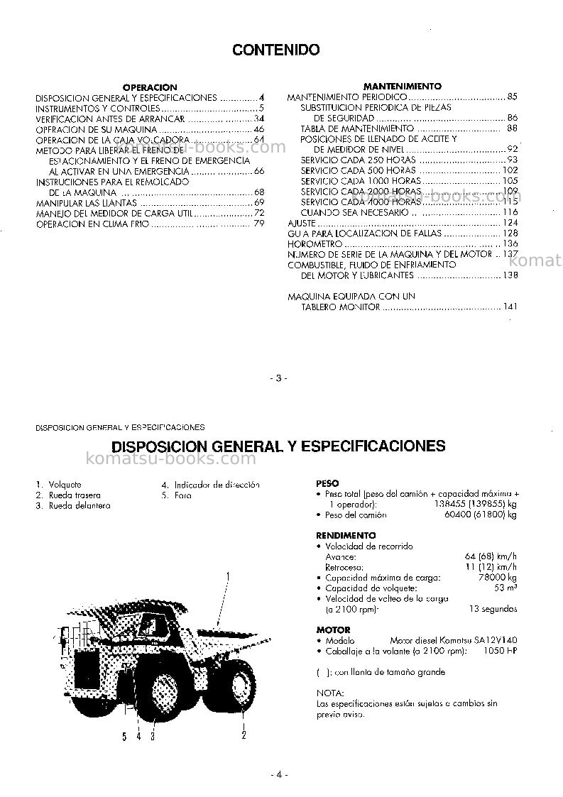 Komatsu hd785-3jpn Manual de operación cover Page 4