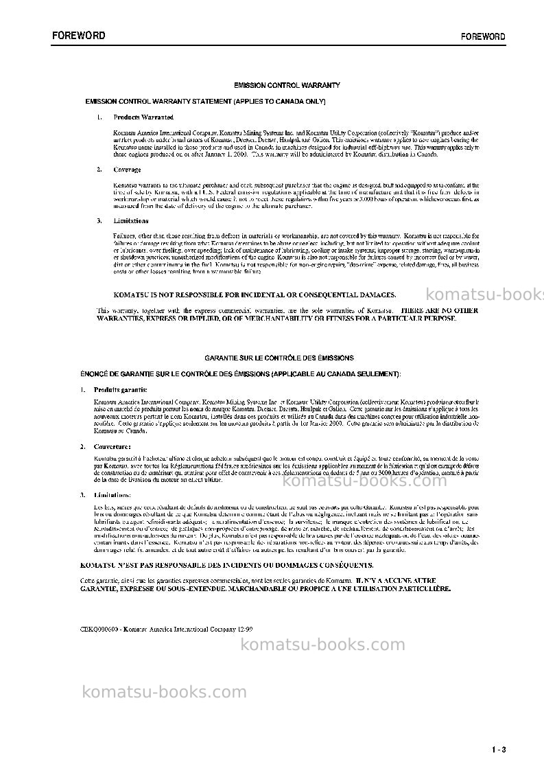 Komatsu gd655-3cbra Operation manual cover Page 4 Komatsu gd655-3cbra Operation manual cover Page 4