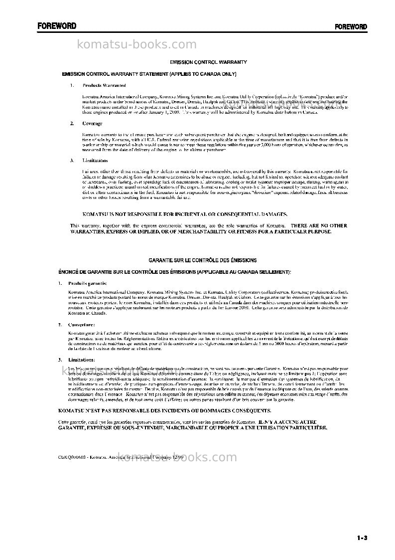 Komatsu d41p-6jpn Operation manual cover Page 4 Komatsu d41p-6jpn Operation manual cover Page 4