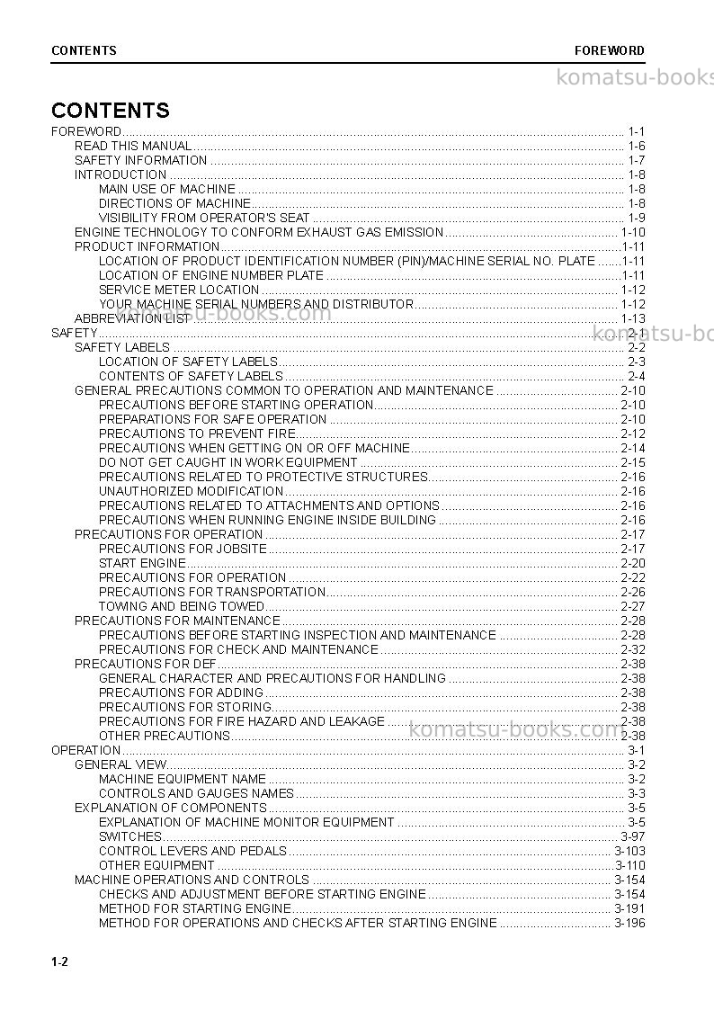 Komatsu d61ex-24bra Operation manual cover Page 4 Komatsu d61ex-24bra Operation manual cover Page 4