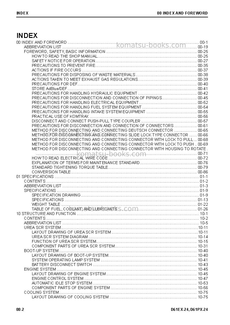 Komatsu d61px-24bra Repair & maintenance cover Page 4 Komatsu d61px-24bra Repair & maintenance cover Page 4