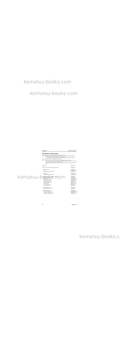 Komatsu pc240lc-8bra Repair & maintenance cover Page 4 Komatsu pc240lc-8bra Repair & maintenance cover Page 4