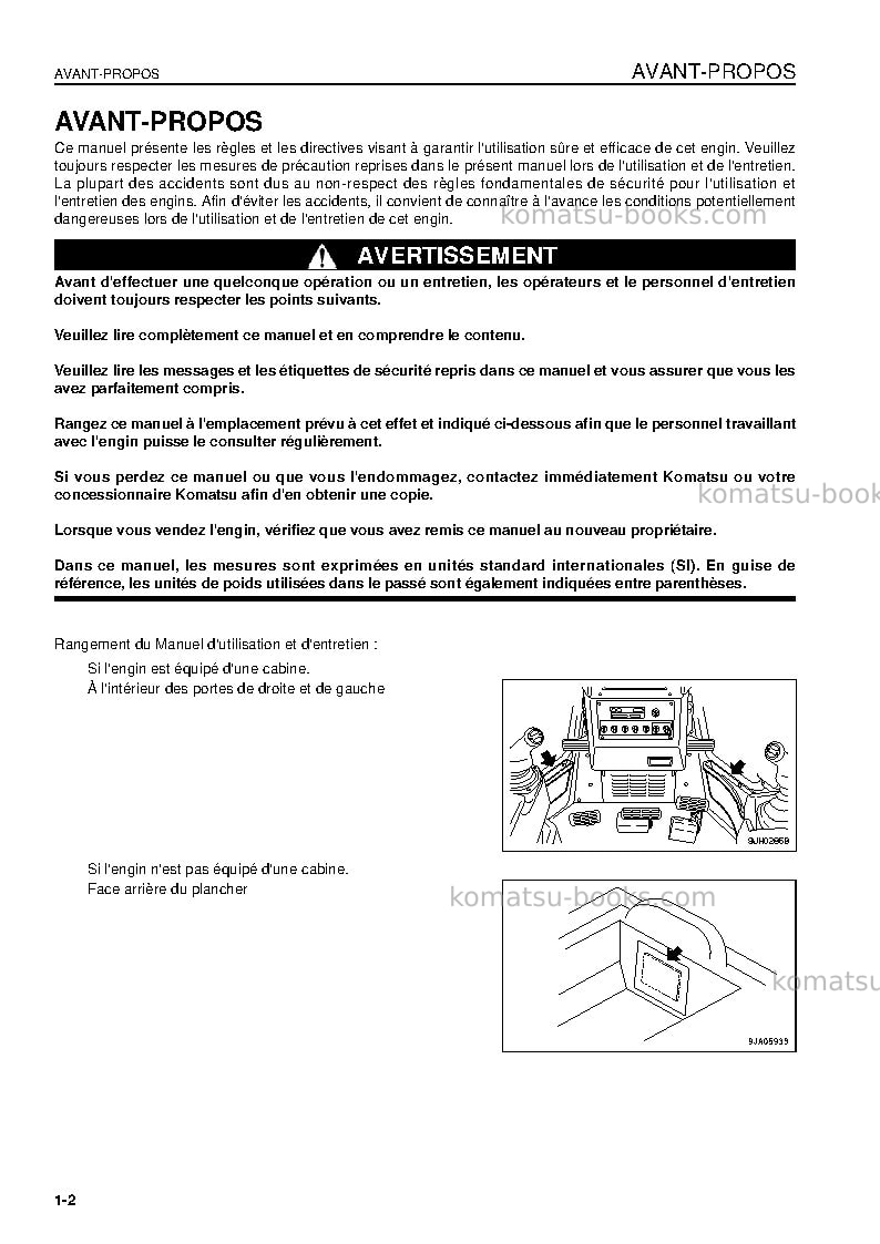 Komatsu d61ex-15bra-e0 Manuel d'utilisation couverture Page 4 Komatsu d61ex-15bra-e0 Manuel d'utilisation couverture Page 4