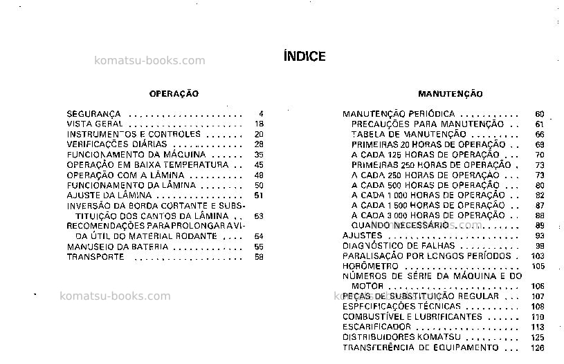 Komatsu d50a-15jpn Manual de operação capa Página 4 Komatsu d50a-15jpn Manual de operação capa Página 4