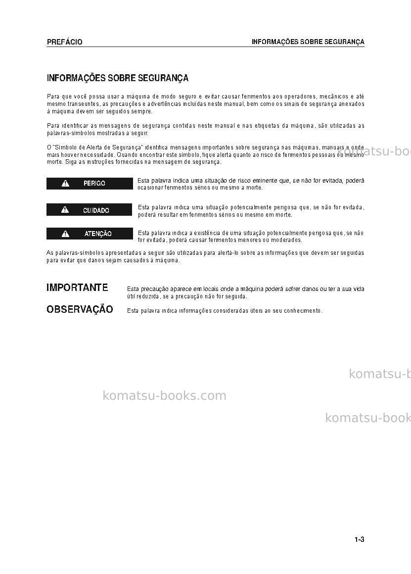 Komatsu wa200-6bra Manual de operação capa Página 4 Komatsu wa200-6bra Manual de operação capa Página 4