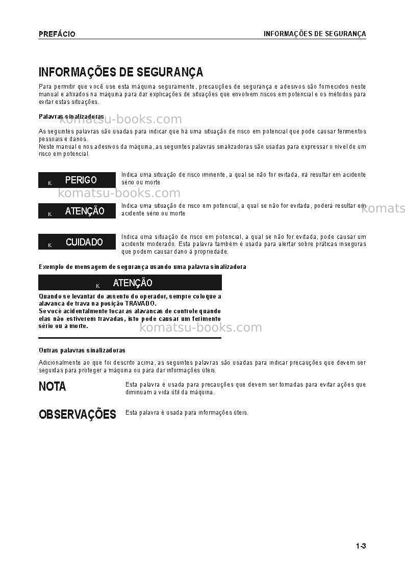 Komatsu d155ax-6jpn Manual de operação capa Página 4
