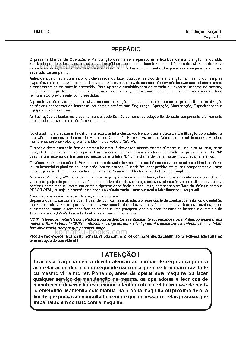 Komatsu 830e-acusa Manual de operação capa Página 4 Komatsu 830e-acusa Manual de operação capa Página 4