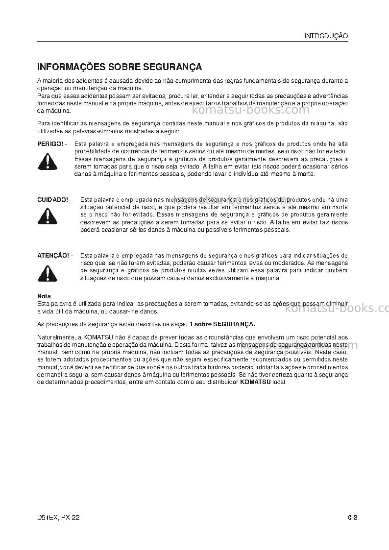 Komatsu d51ex-22bra Manual de operação capa Página 4