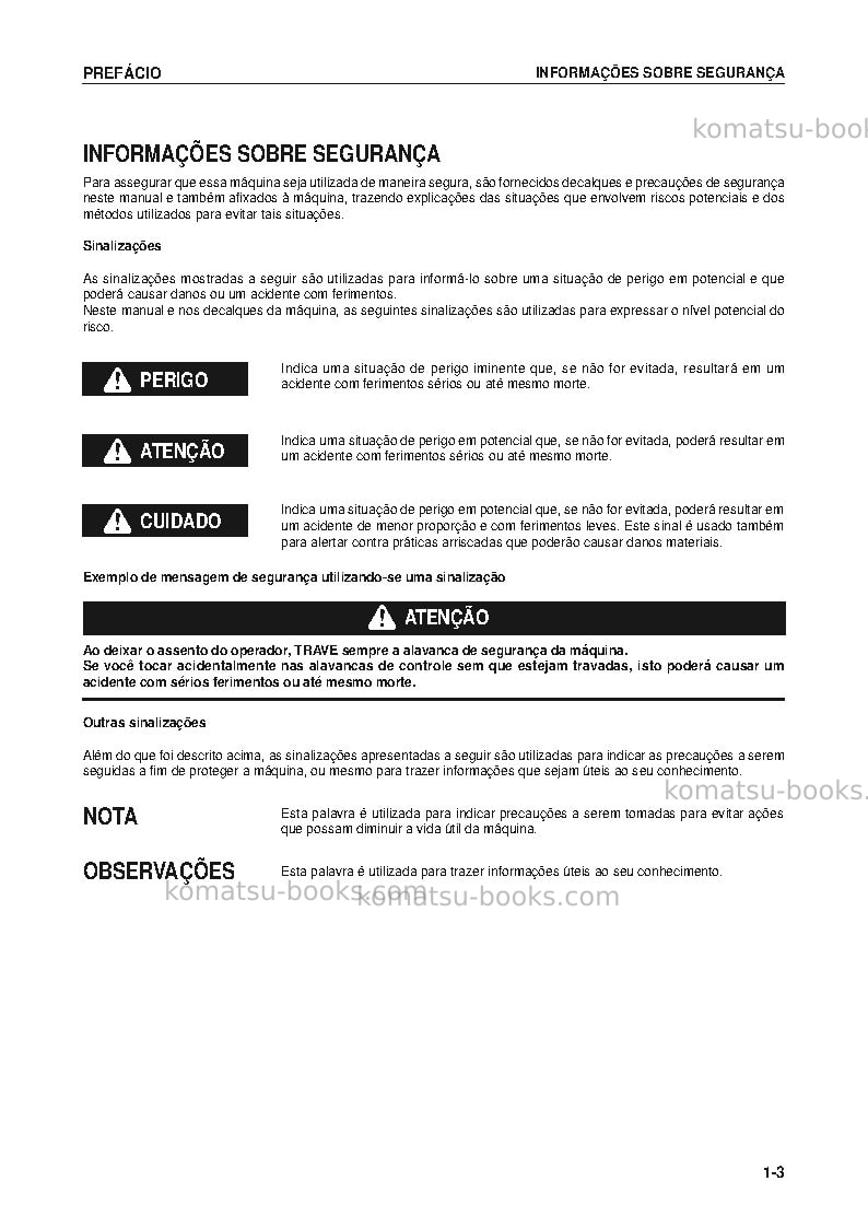 Komatsu pc200-8bra Manual de operação capa Página 4