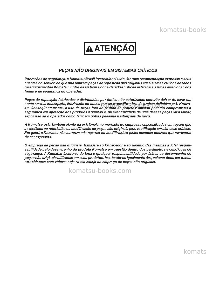 Komatsu 830e-1usa-ac Manual de operação capa Página 4 Komatsu 830e-1usa-ac Manual de operação capa Página 4