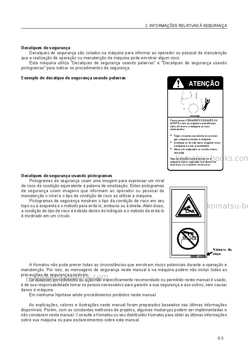Komatsu wd500-3jpn Manual de operação capa Página 4 Komatsu wd500-3jpn Manual de operação capa Página 4