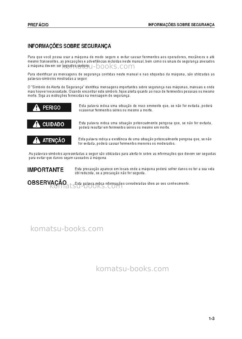 Komatsu wa320-6bra Manual de operação capa Página 4 Komatsu wa320-6bra Manual de operação capa Página 4
