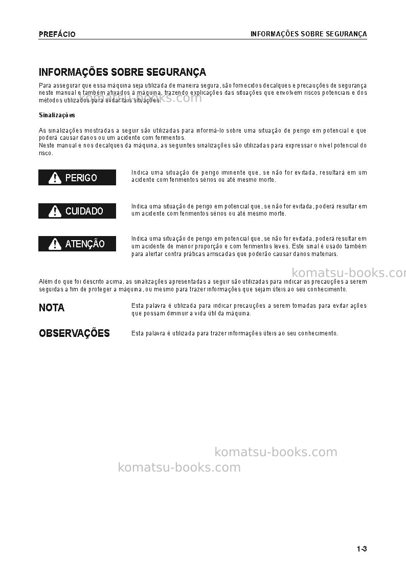 Komatsu pc160lc-8bra Manual de operação capa Página 4