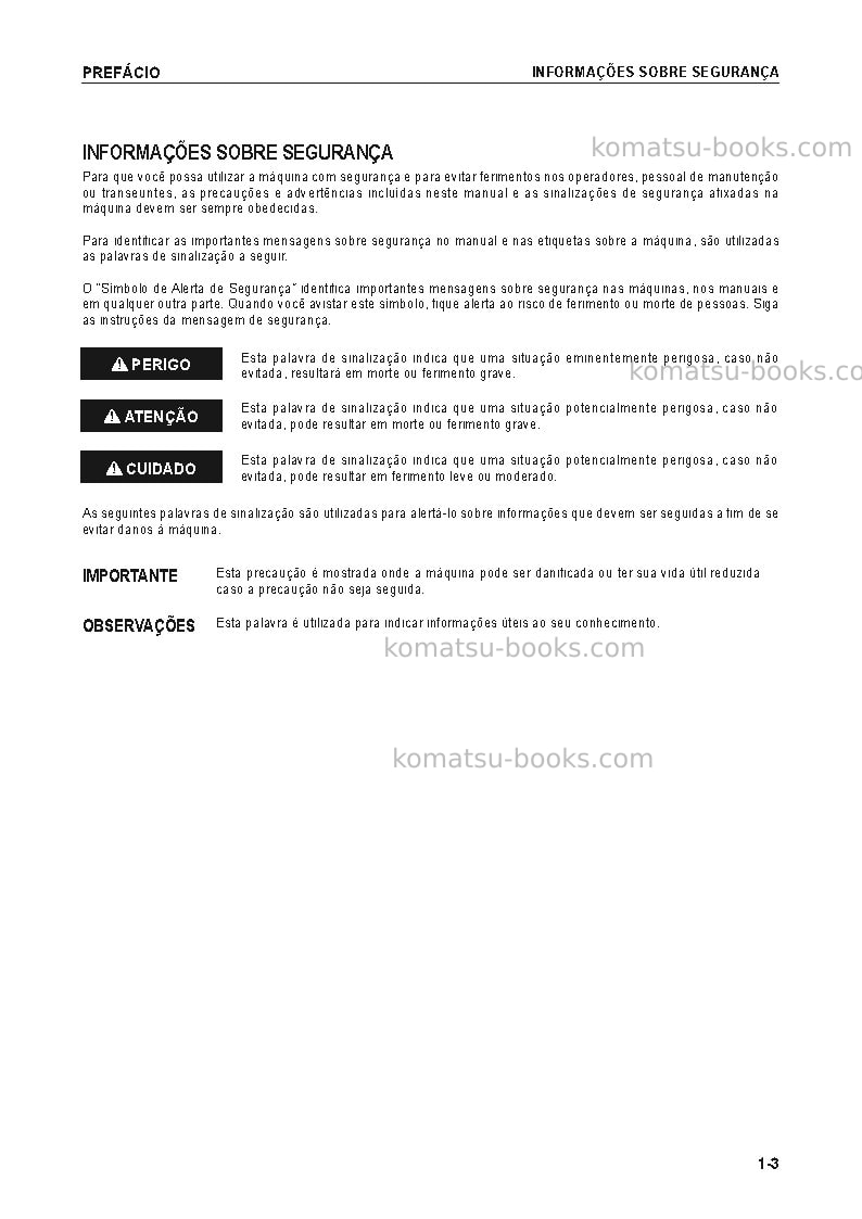 Komatsu d375a-6jpn Manual de operação capa Página 4 Komatsu d375a-6jpn Manual de operação capa Página 4