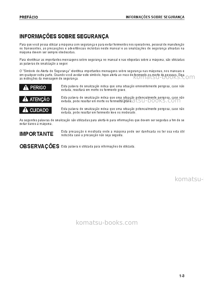Komatsu pc1250lc-8jpn Manual de operação capa Página 4