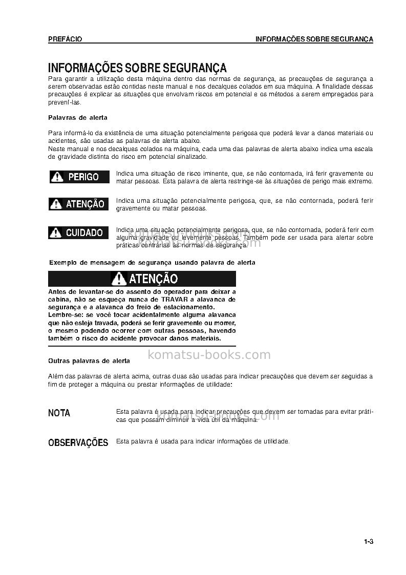 Komatsu d475a-5jpn Manual de operação capa Página 4 Komatsu d475a-5jpn Manual de operação capa Página 4