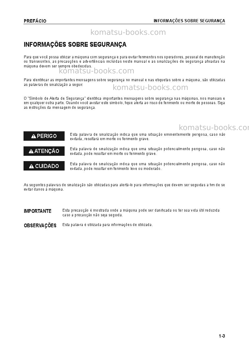 Komatsu hd785-7jpn Manual de operação capa Página 4 Komatsu hd785-7jpn Manual de operação capa Página 4