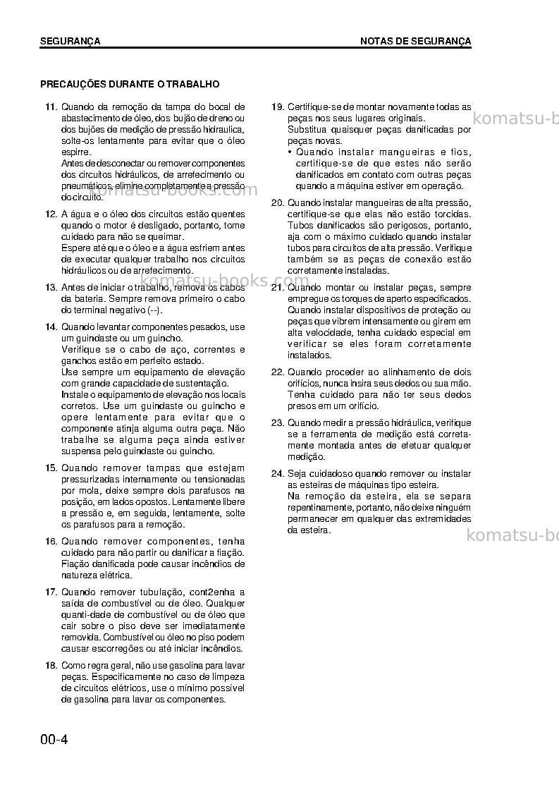 Komatsu pc200-6bra Reparo e manutenção capa Página 4 Komatsu pc200-6bra Reparo e manutenção capa Página 4