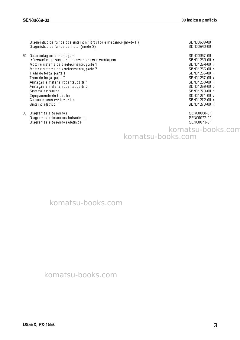 Komatsu d85px-15jpn-e0 Reparo e manutenção capa Página 4