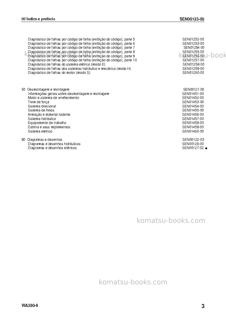 Komatsu wa380-6jpn Reparo e manutenção capa Página 4