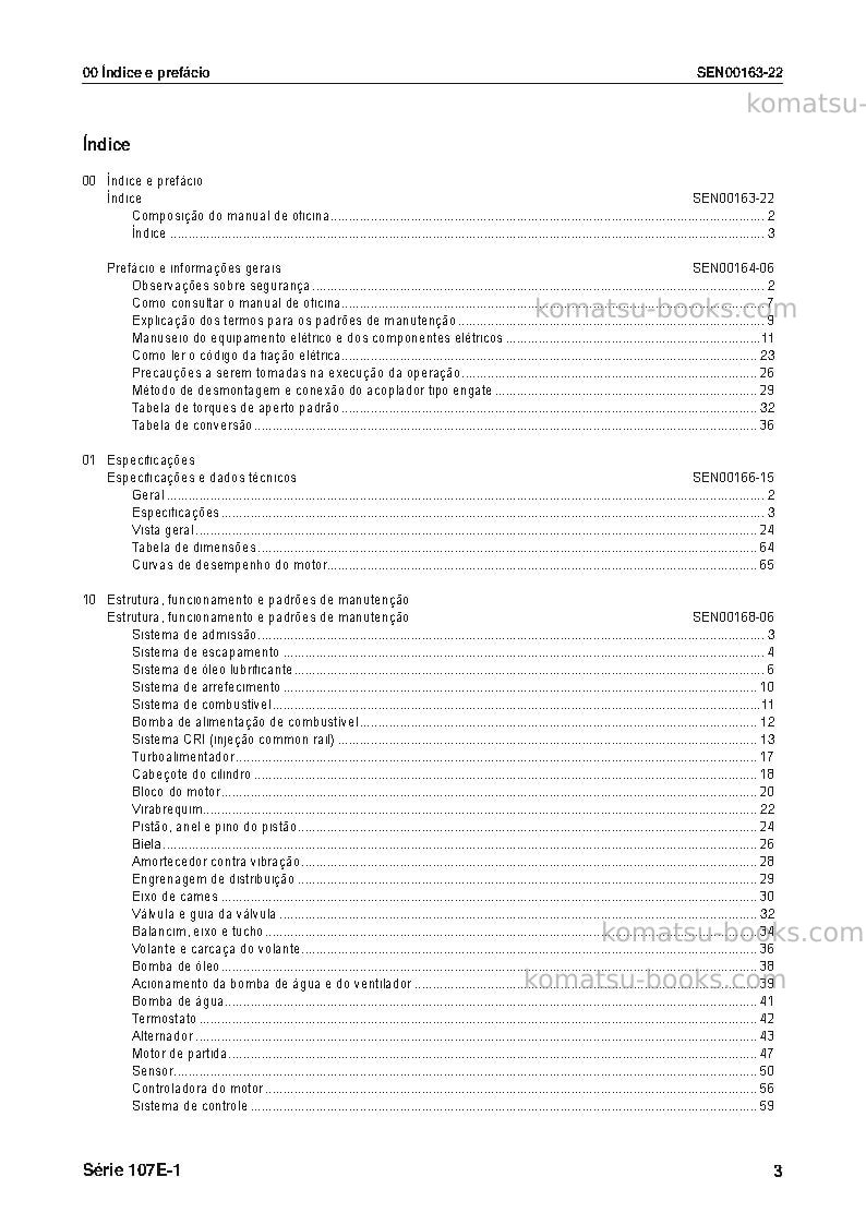 Komatsu 107e-1 seriesjpn Reparo e manutenção capa Página 4 Komatsu 107e-1 seriesjpn Reparo e manutenção capa Página 4