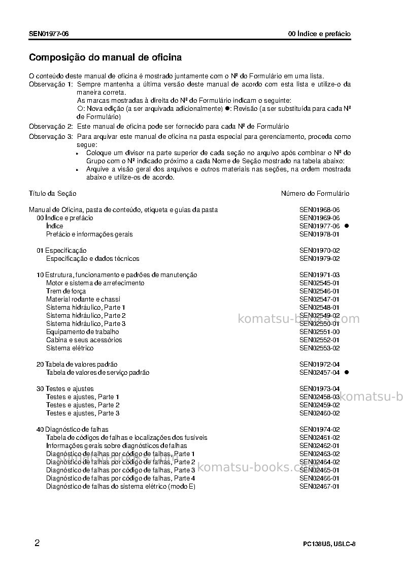 Komatsu pc138us-8jpn Reparo e manutenção capa Página 4