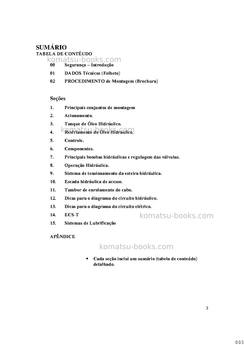 Komatsu pc5500-6deu Reparo e manutenção capa Página 4 Komatsu pc5500-6deu Reparo e manutenção capa Página 4