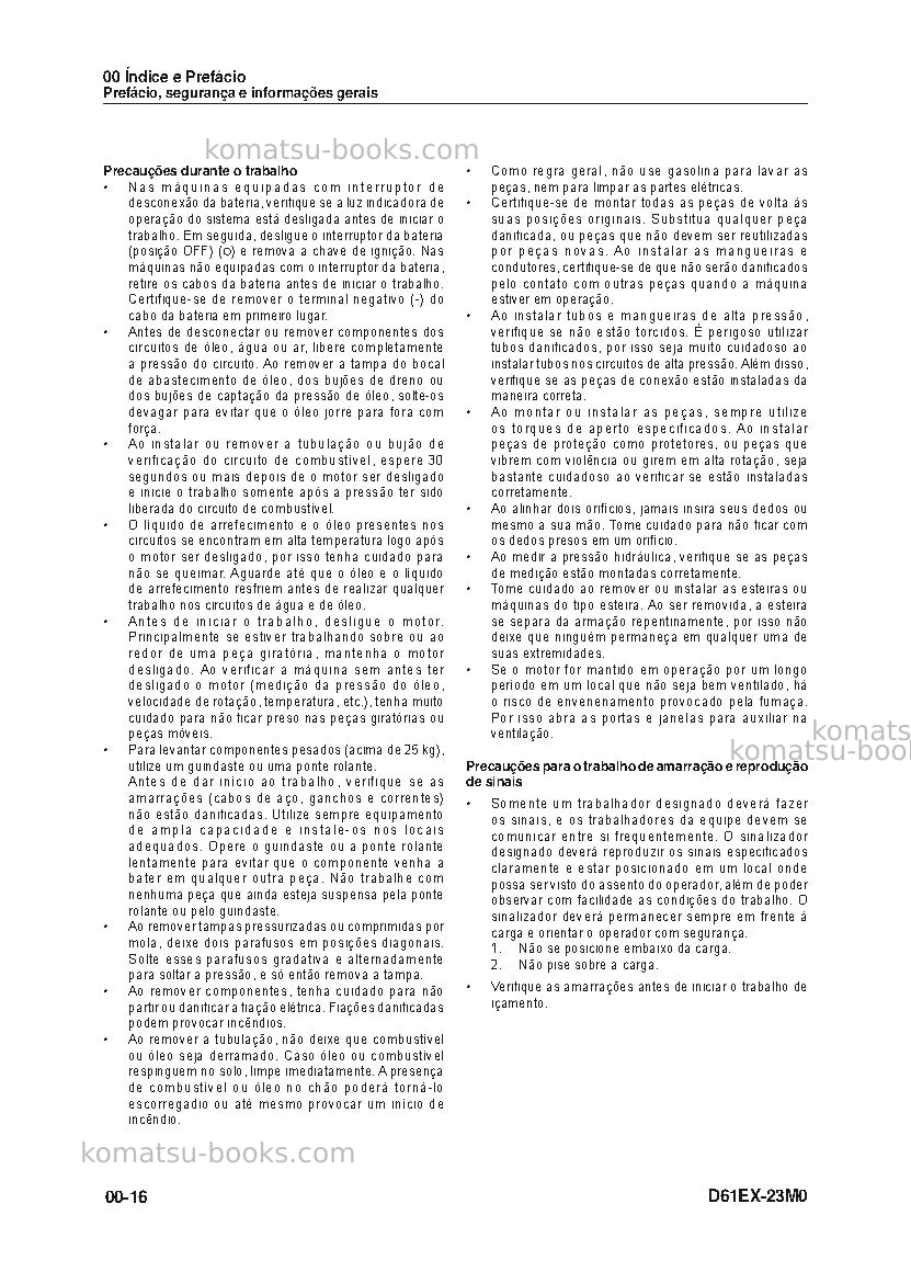 Komatsu d61ex-23bra-m0 Reparo e manutenção capa Página 4