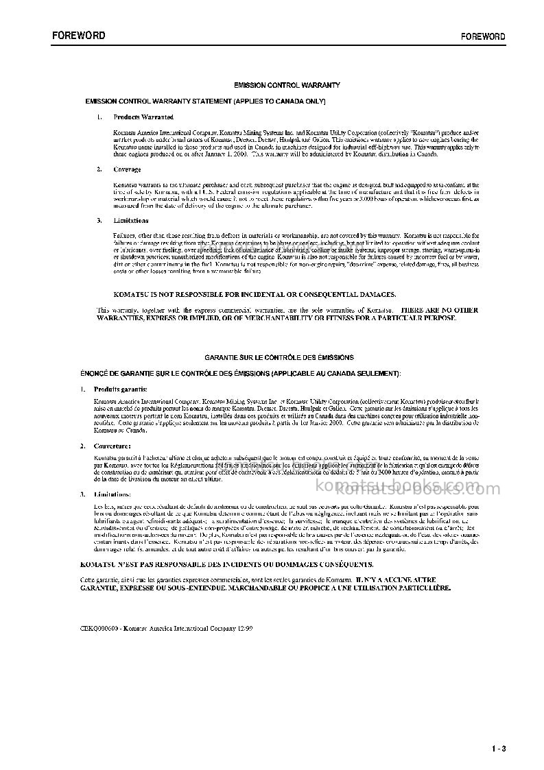 Komatsu d68ess-12idn Operation manual cover Page 4 Komatsu d68ess-12idn Operation manual cover Page 4
