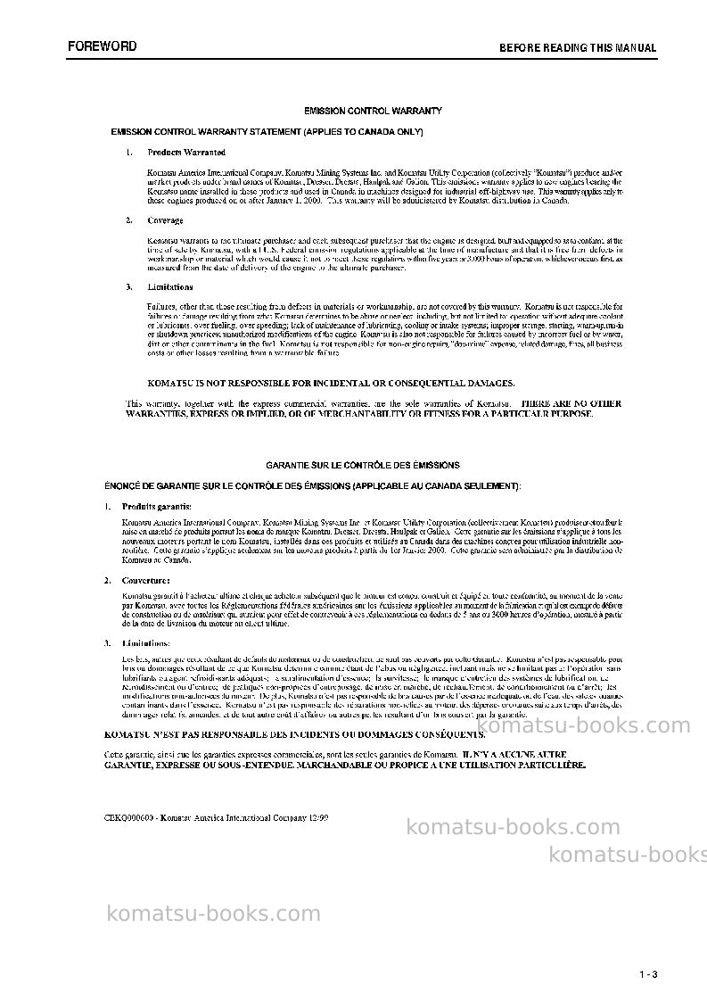 Komatsu pc300se-8idn Operation manual cover Page 4 Komatsu pc300se-8idn Operation manual cover Page 4