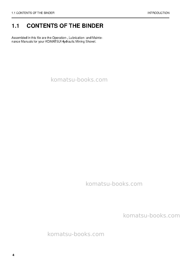 Komatsu pc3000-6deu Operation manual cover Page 4