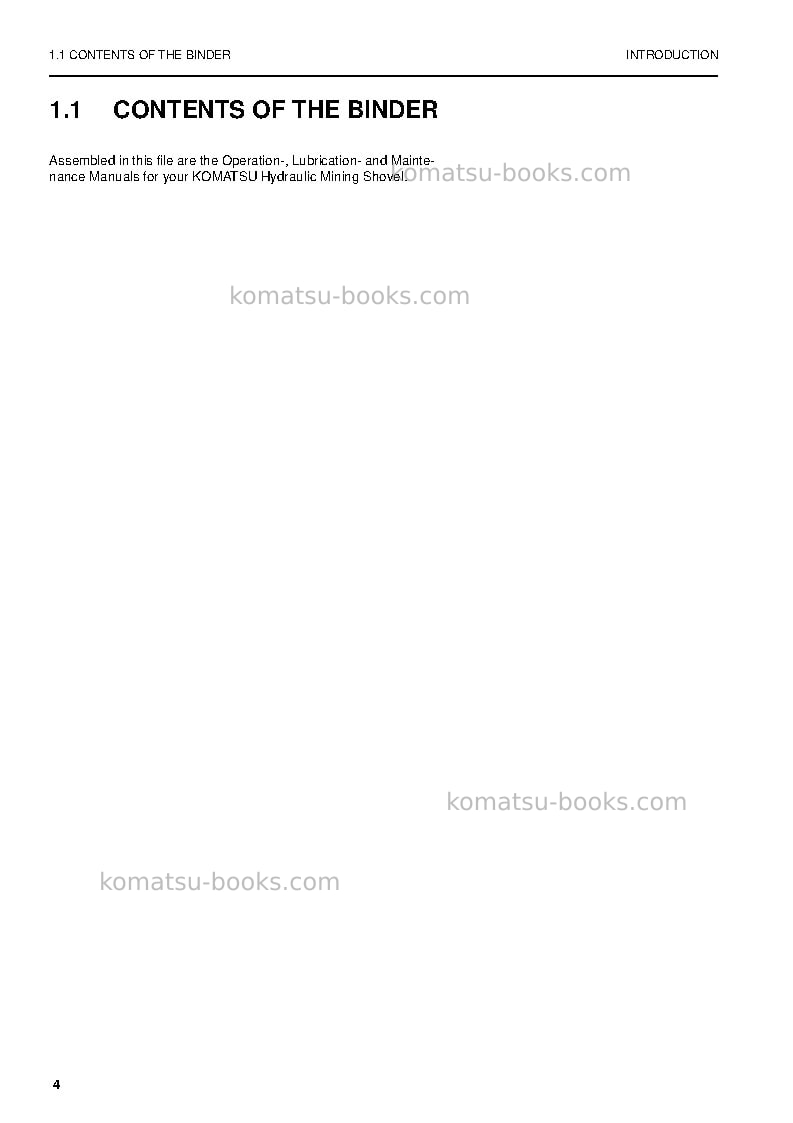 Komatsu pc3000-6deu Operation manual cover Page 4