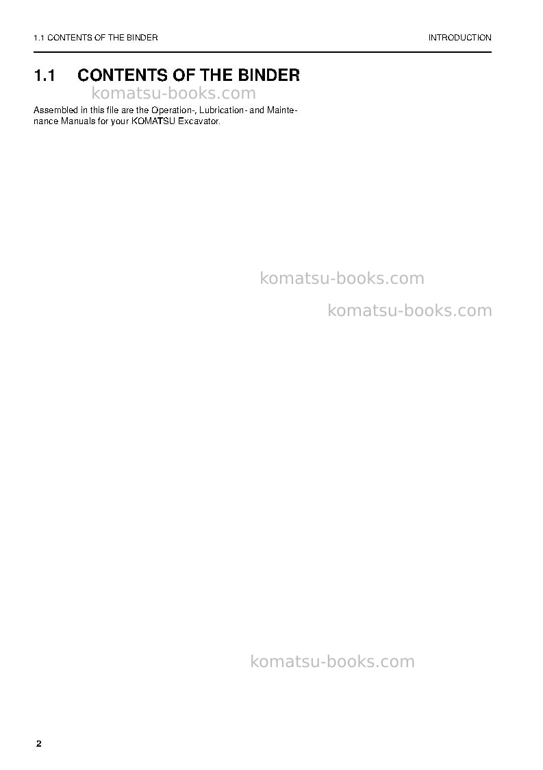 Komatsu pc4000-6deu Operation manual cover Page 4 Komatsu pc4000-6deu Operation manual cover Page 4