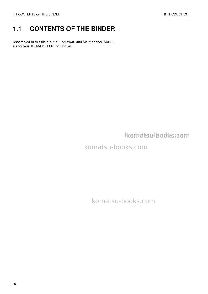 Komatsu pc4000-6deu Operation manual cover Page 4