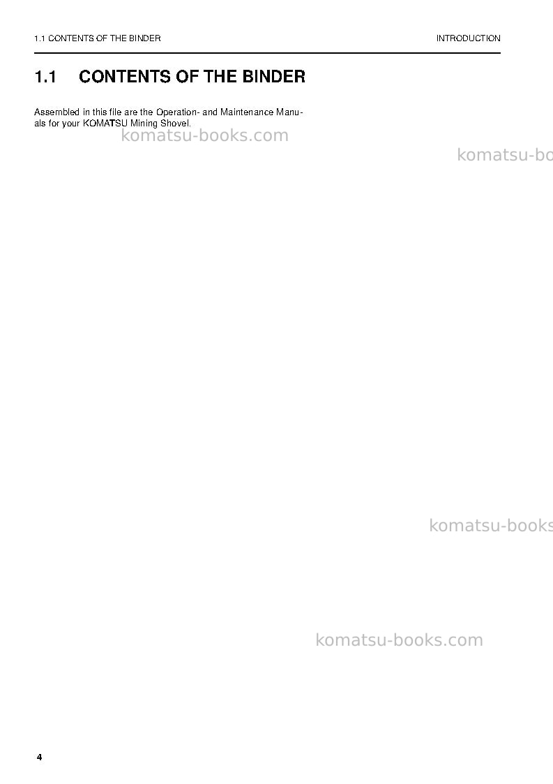 Komatsu pc5500-6deu Operation manual cover Page 4 Komatsu pc5500-6deu Operation manual cover Page 4