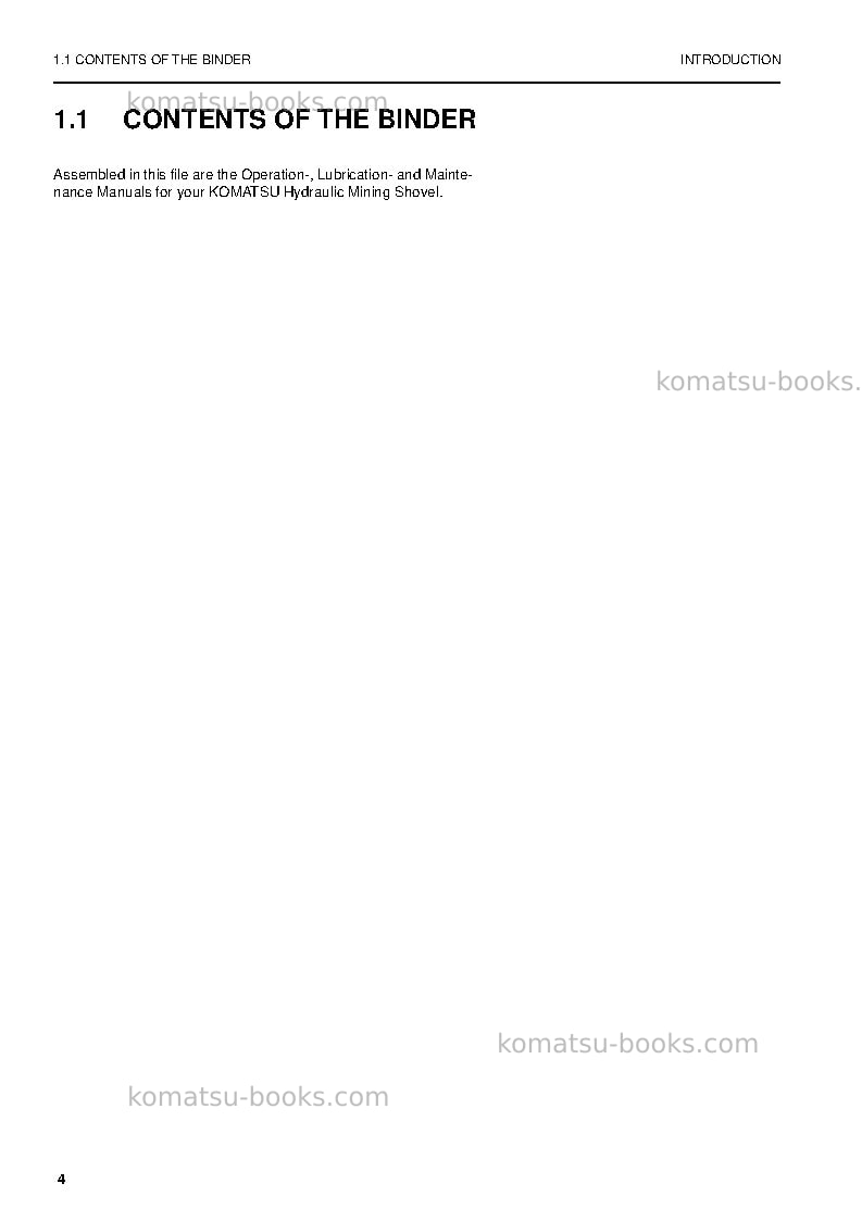 Komatsu pc5500-6deu Operation manual cover Page 4 Komatsu pc5500-6deu Operation manual cover Page 4