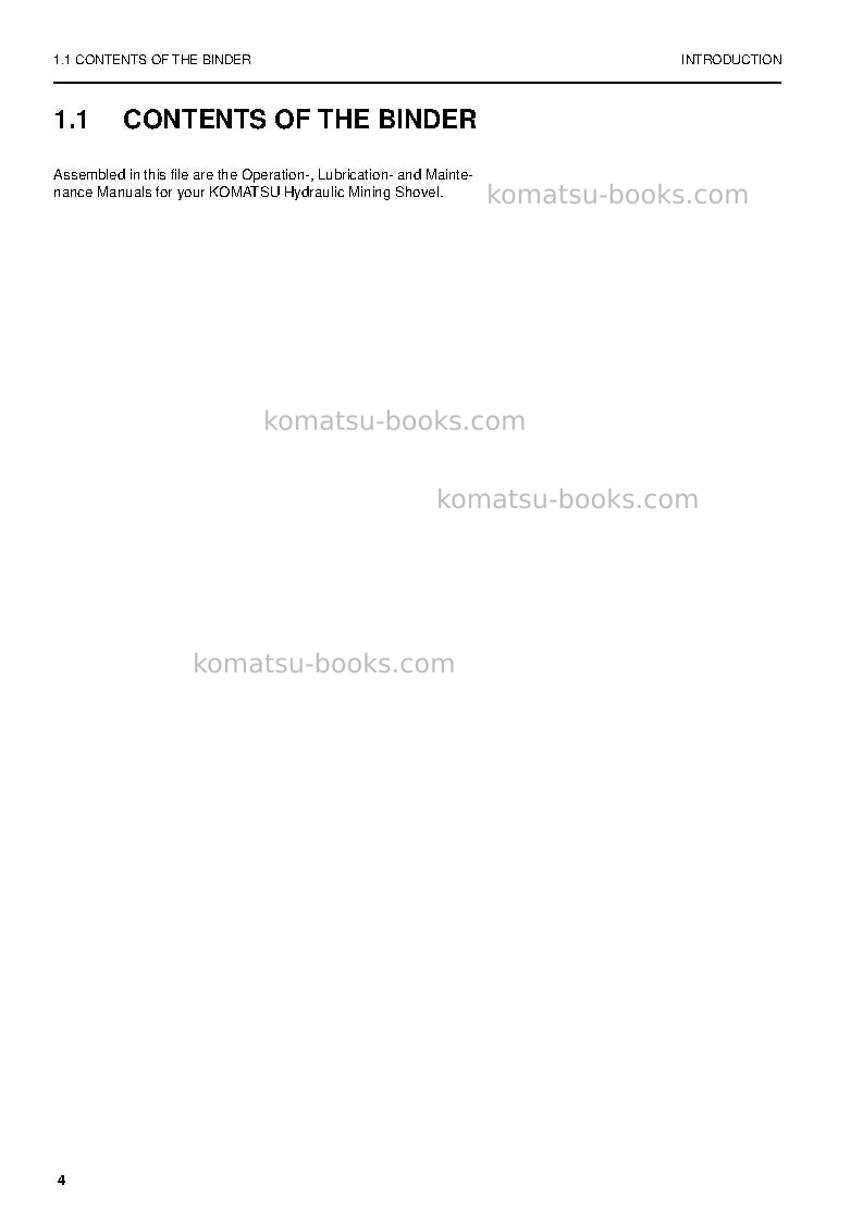 Komatsu pc5500-6deu Operation manual cover Page 4 Komatsu pc5500-6deu Operation manual cover Page 4