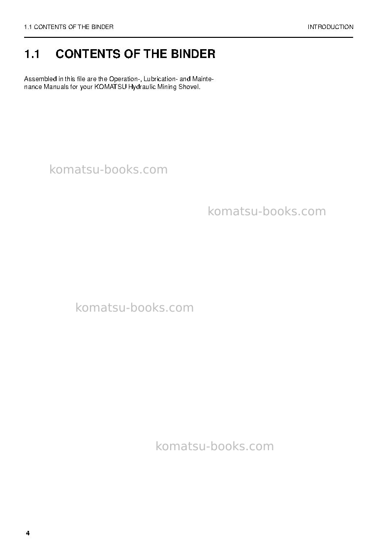 Komatsu pc5500-6deu Operation manual cover Page 4